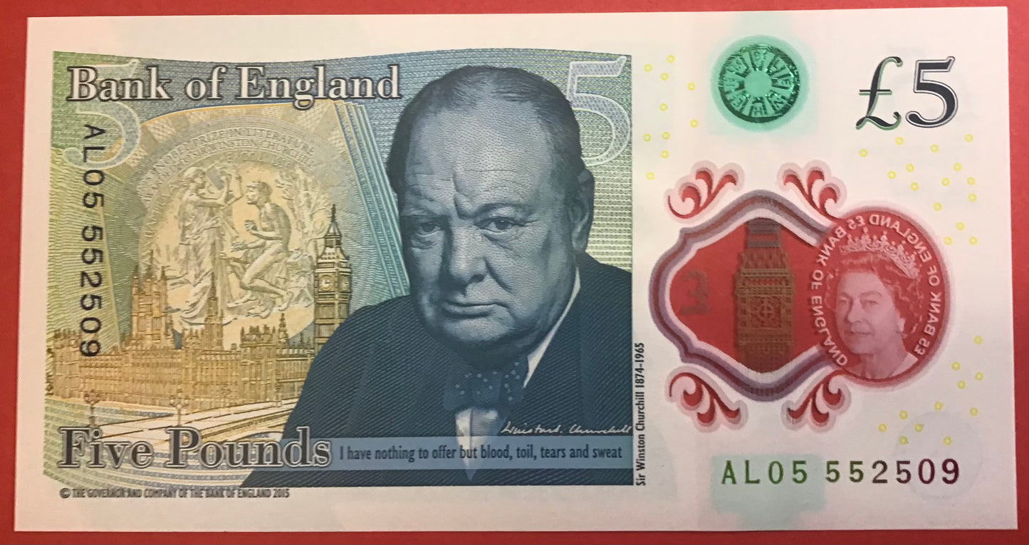 Great Britain - 5 Pounds 2015 P#394 Kvalitet 0