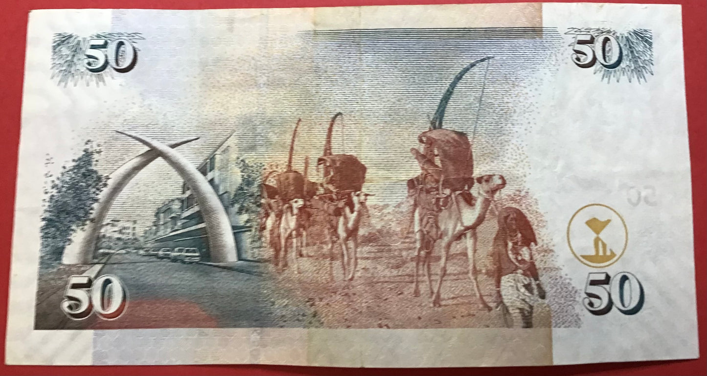 Kenya - 50 Shillings 17.6.2009 P#47d Kvalitet 1+