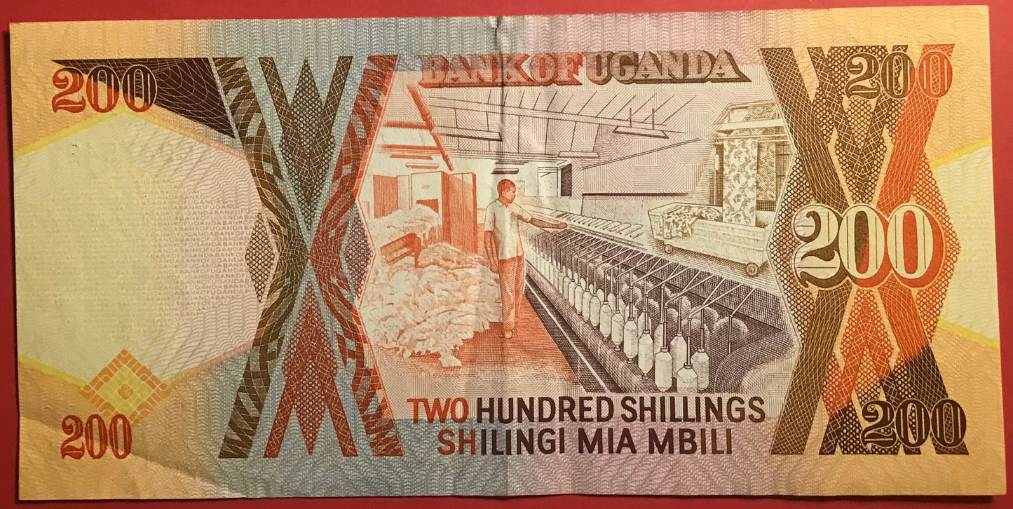 Uganda - 200 Shillings 1996 P#32b Kvalitet 1+