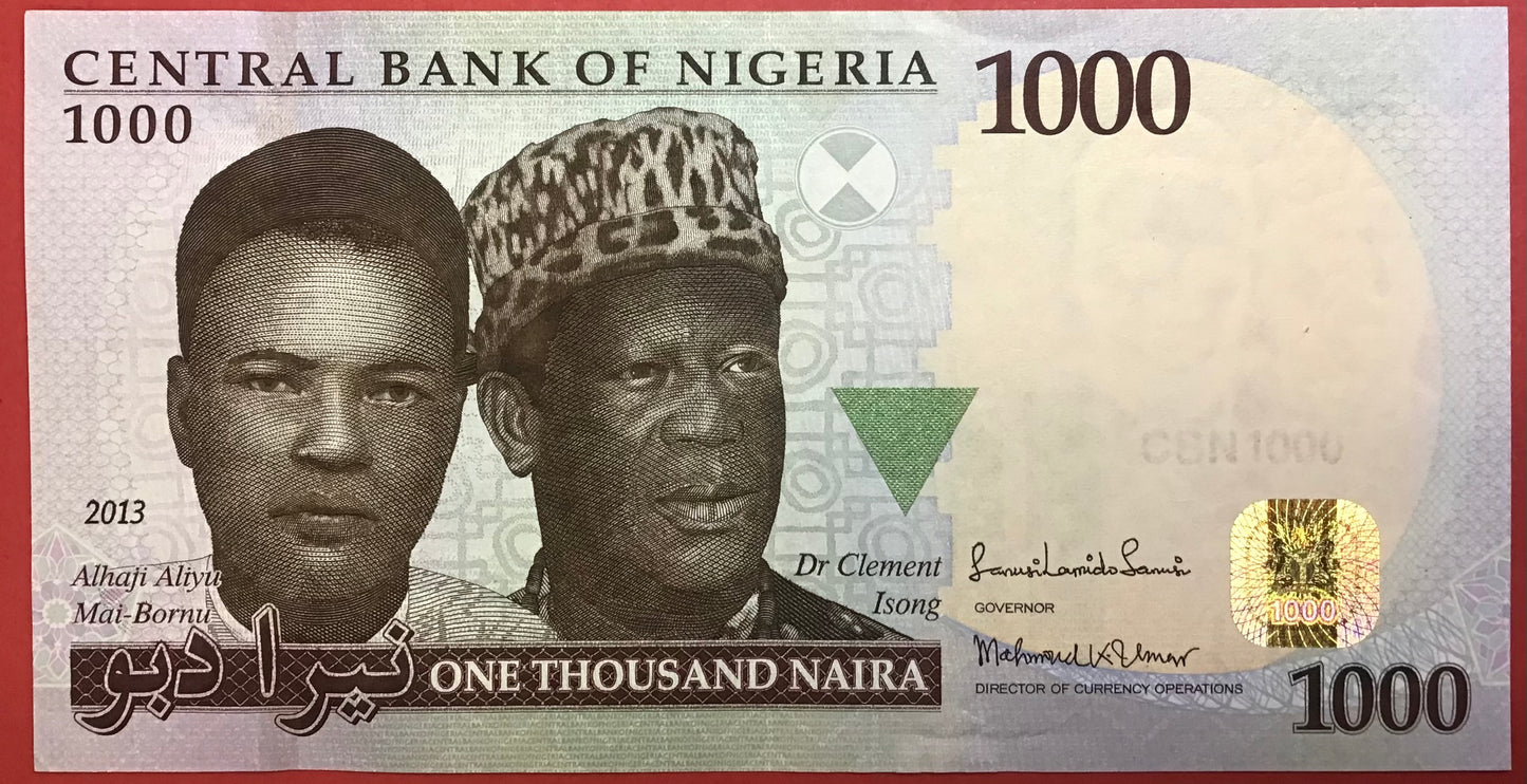 Nigeria - 1000 Naira 2013 P#36i Kvalitet 1+/01