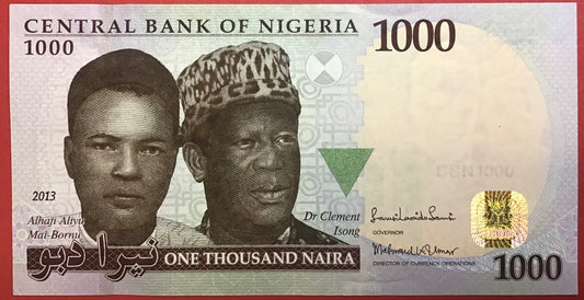 Nigeria - 1000 Naira 2013 P#36i Kvalitet 1+/01