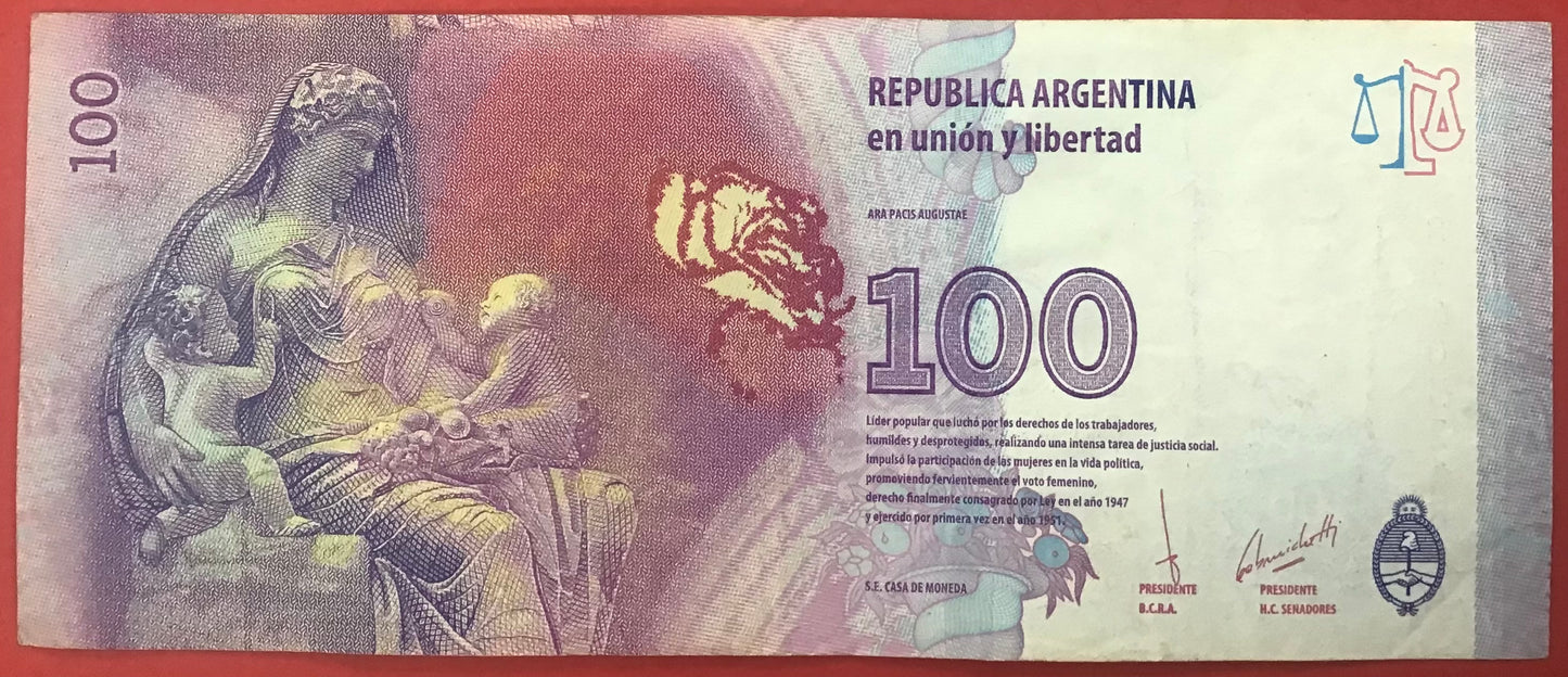 Argentina - 100 Peso 2017 P#358d Kvalitet 1+
