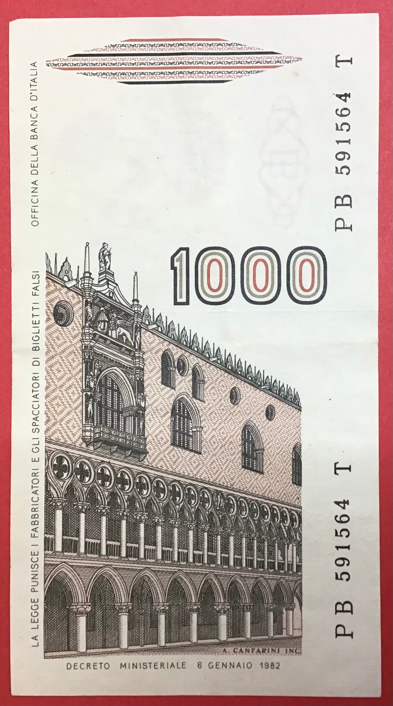 Italy - 1000 Lire 6.1.1982 P#109a Kvalitet 1+