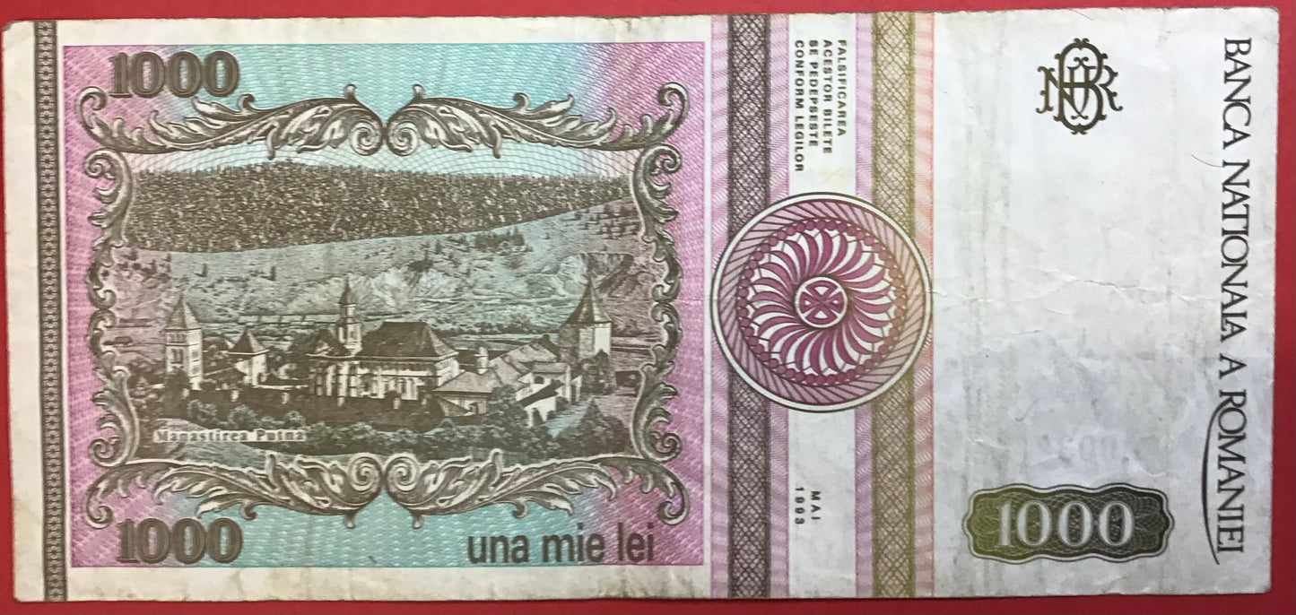 Romania - 1000 Lei 1993 P#102 Kvalitet 1/1+