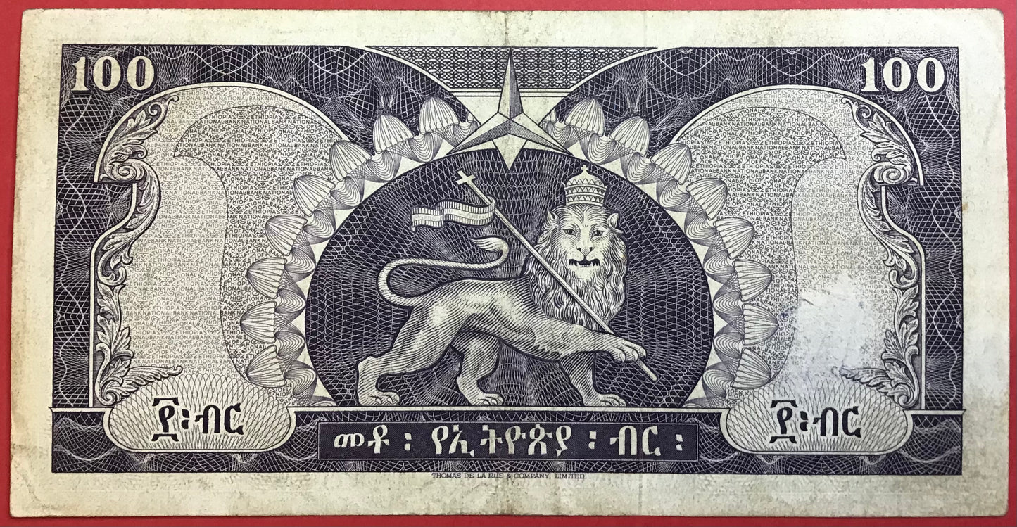 Ethiopia - 100 Ethiopian Dollars (1966) P#29a Kvalitet 1+