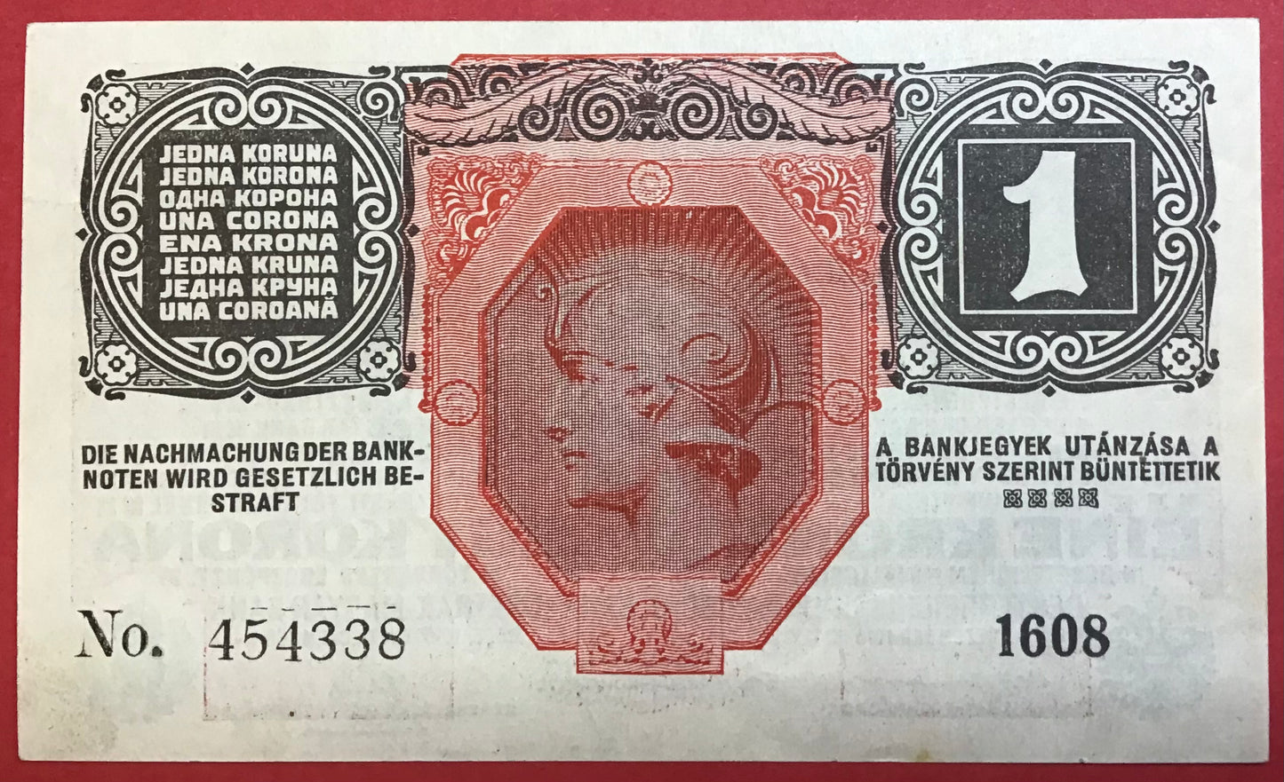 Austria - 1 Krone 1919 P#49 Kvalitet 1+/01
