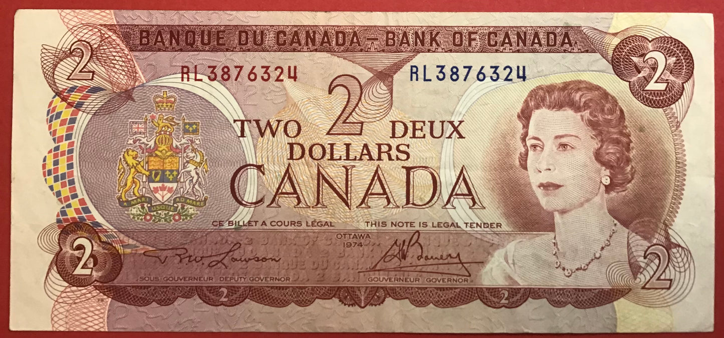 Canada - 2 Dollars 1974 P#86a Kvalitet 1+