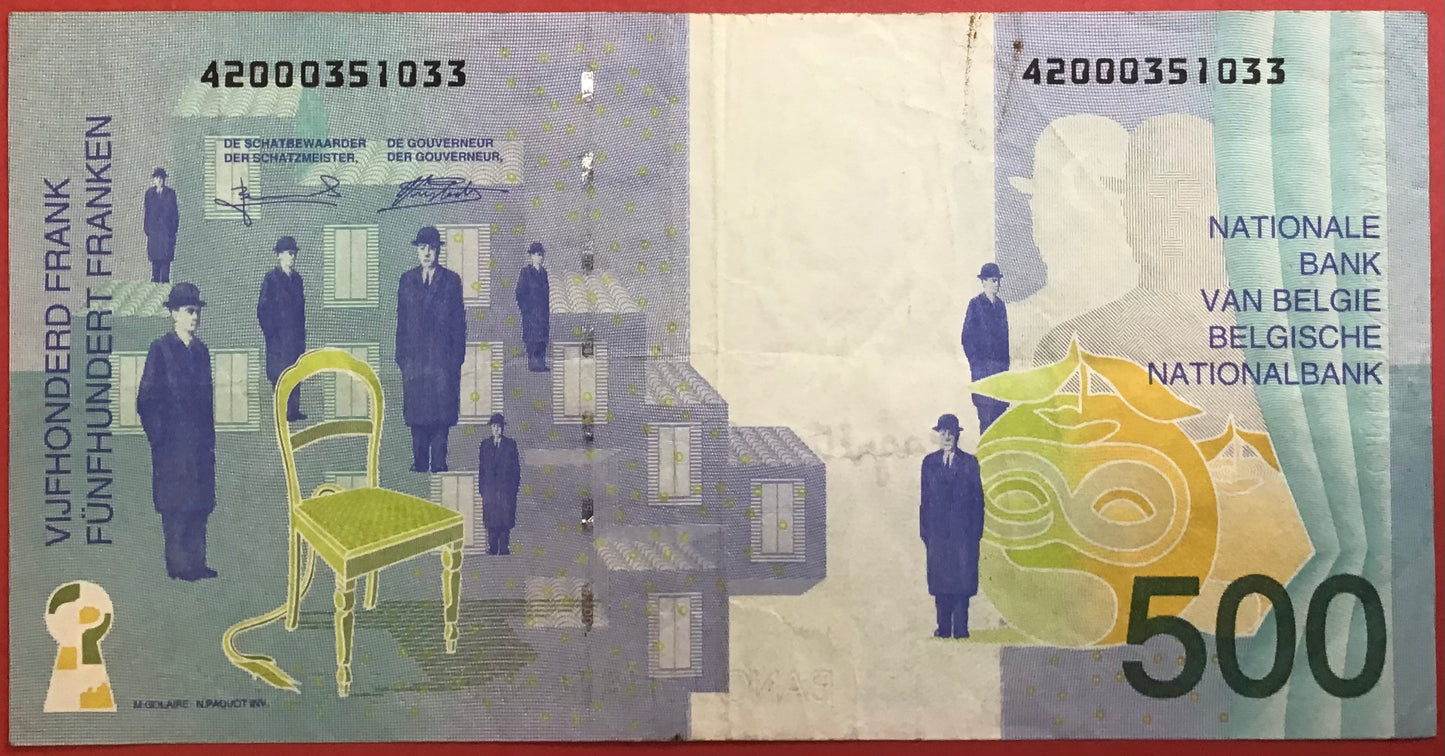 Belgium - 500 Francs (1998) P#149a Kvalitet 1+