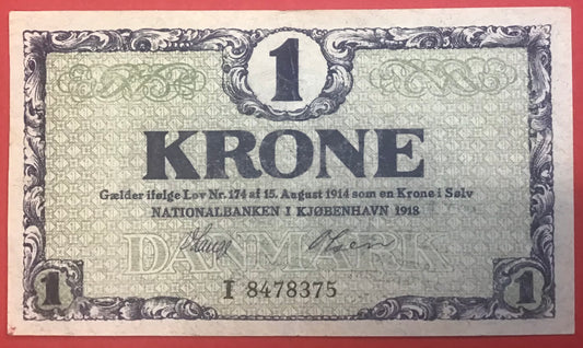 Danmark - 1 Krone 1918 (I 8478375) Sieg#117 Kvalitet 1+