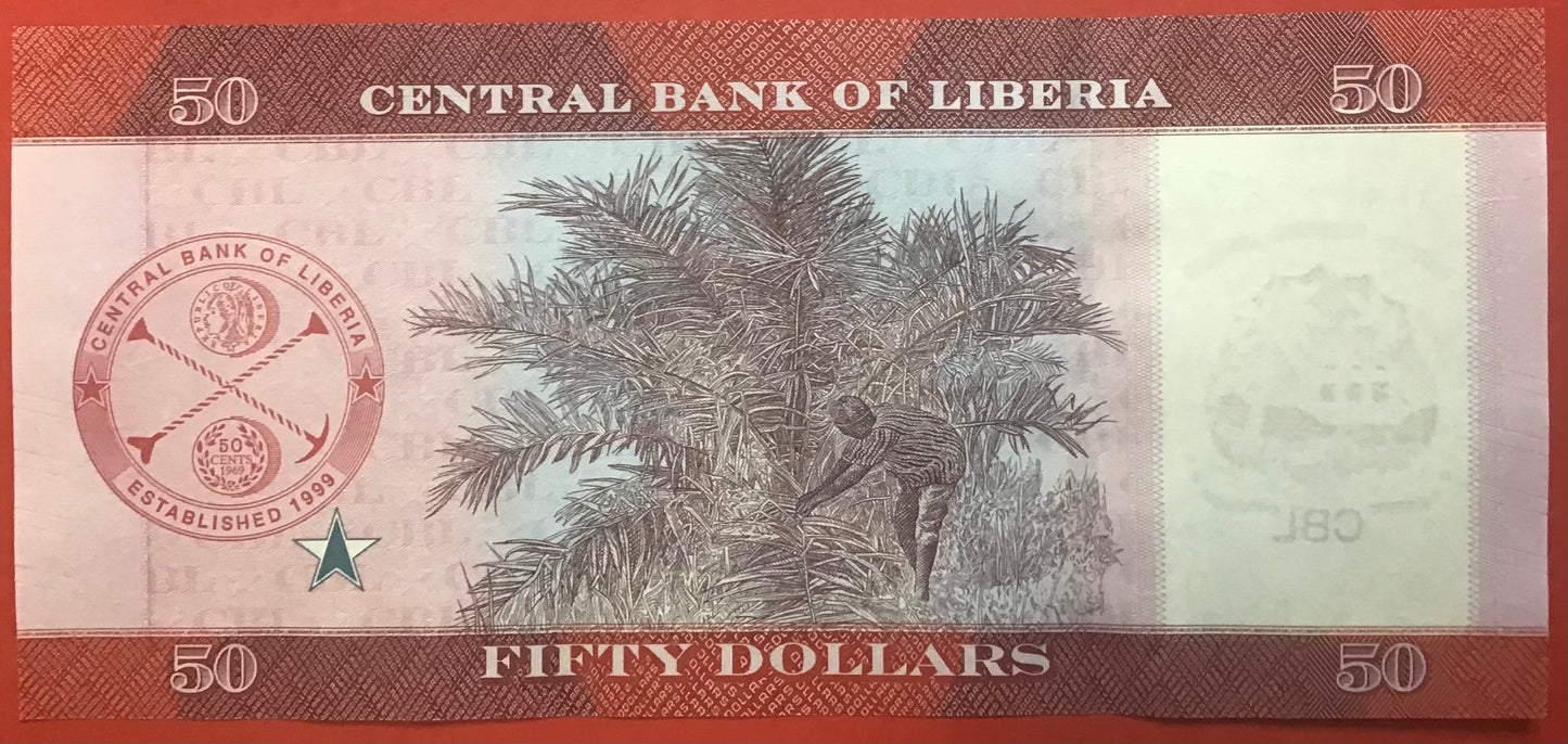 Liberia - 50 Dollars 2022 P#W40 Kvalitet 0