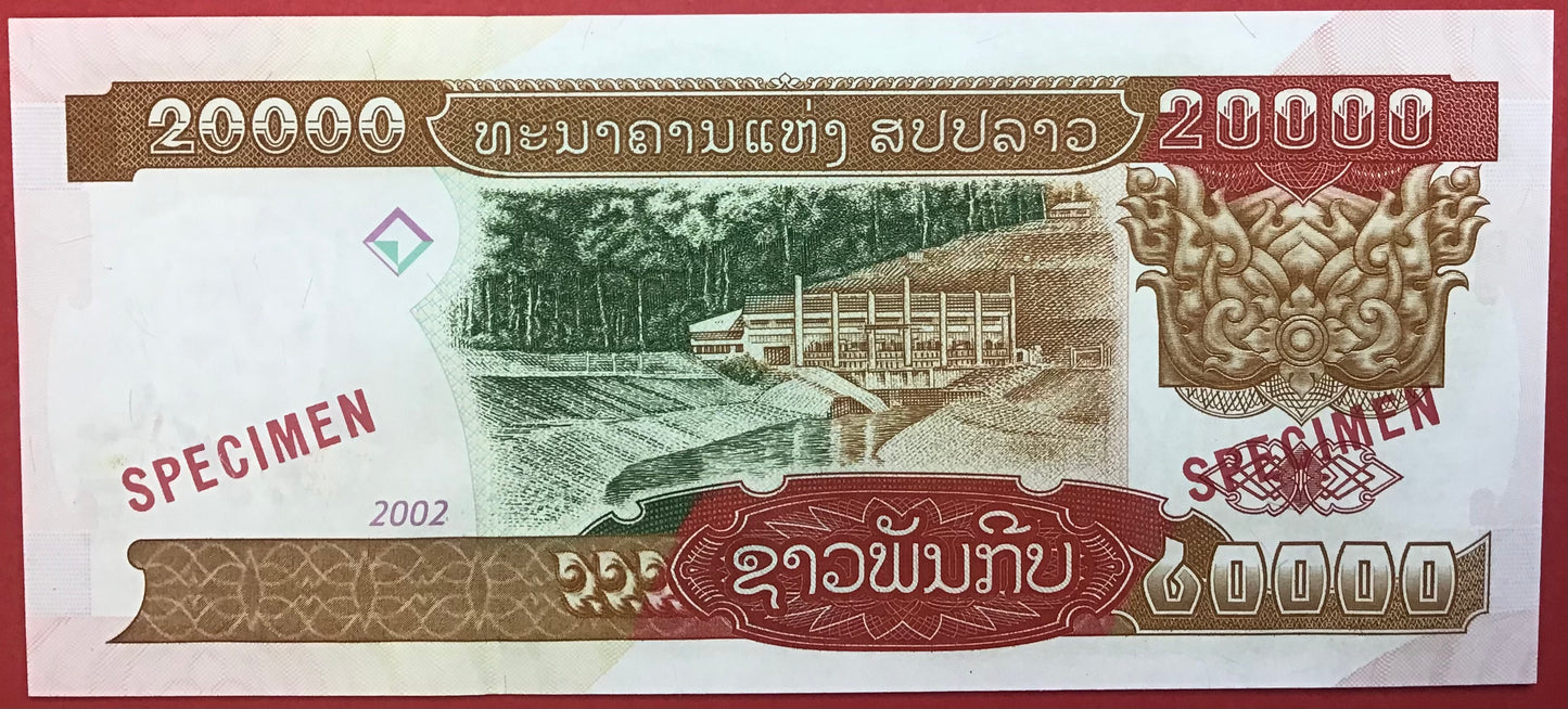Lao - 20.000 Kip 2002 P#36s *Specimen* Kvalitet 0