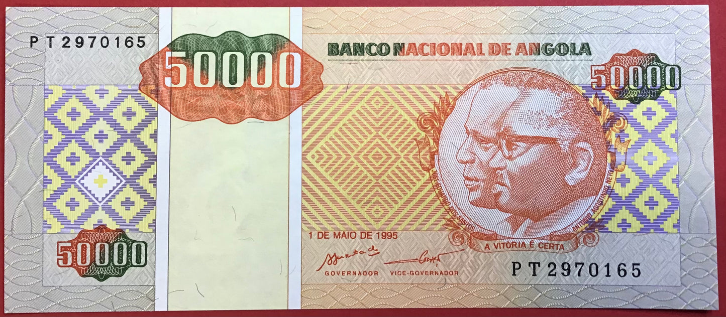 Angola - 50.000 Kwanzas Reajustados 1.5.1995 P#138 Kvalitet 0