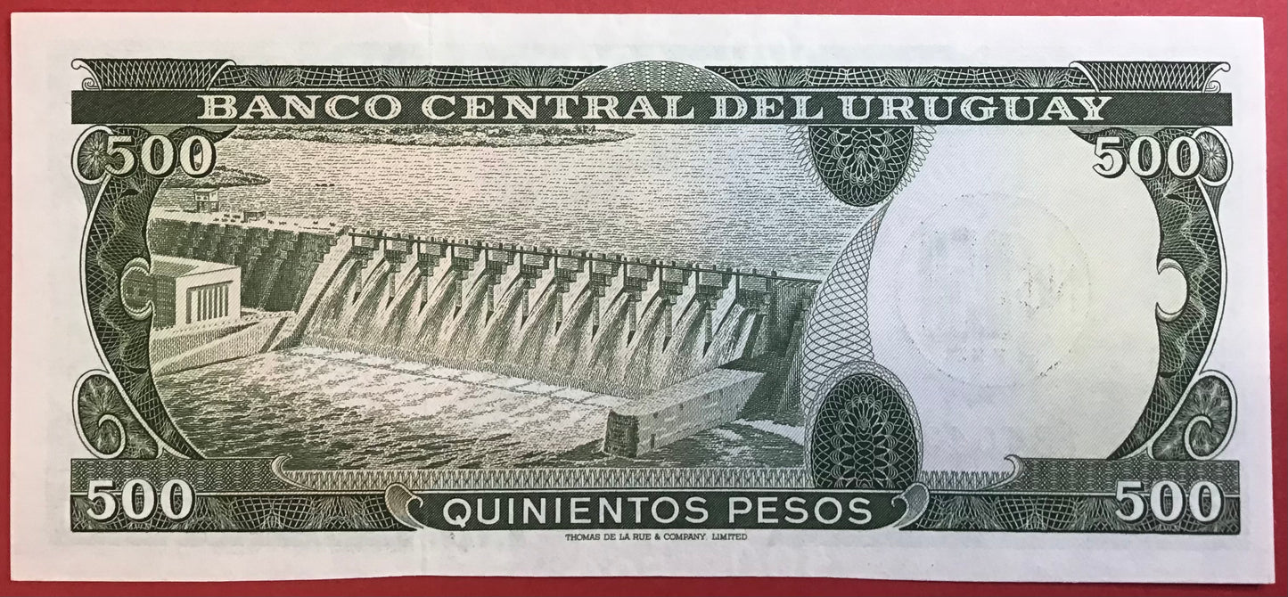 Uruguay - 0,50 Nuevo Peso on 500 Pesos (1975) P#54 Kvalitet 0