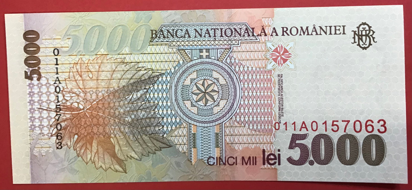 Romania - 5000 Lei 1998 P#107a Kvalitet 0