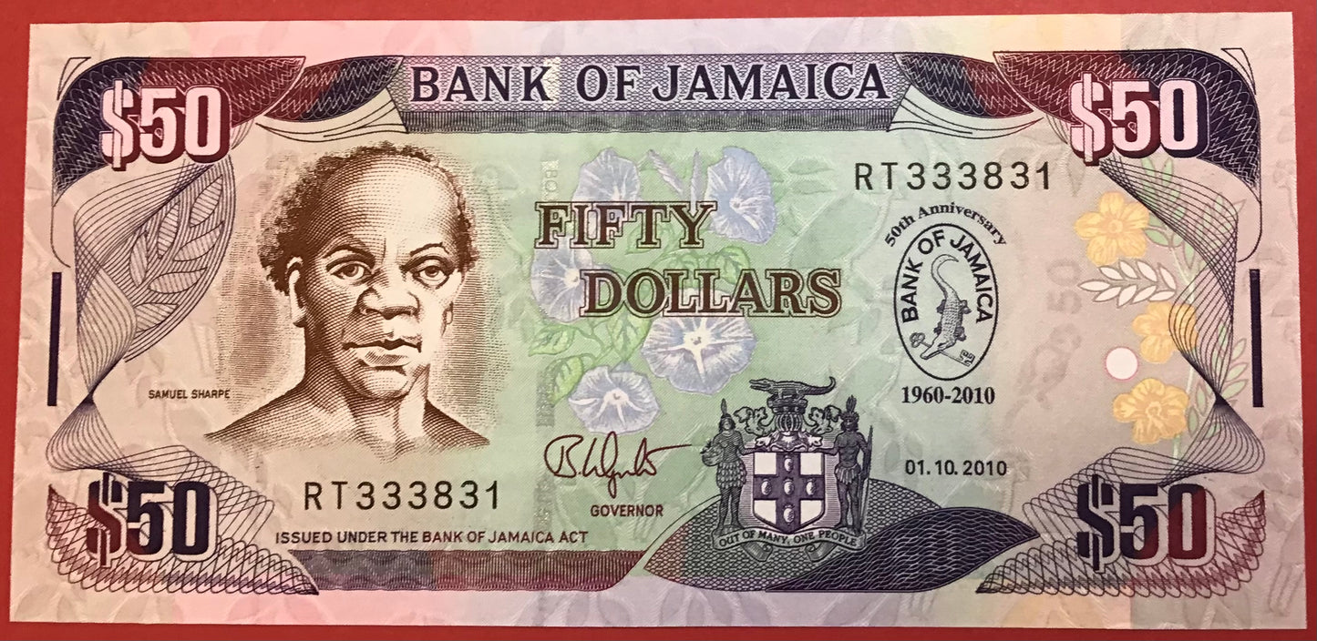 Jamaica - 50 Dollars 1.10.2010 P#88 Kvalitet 0