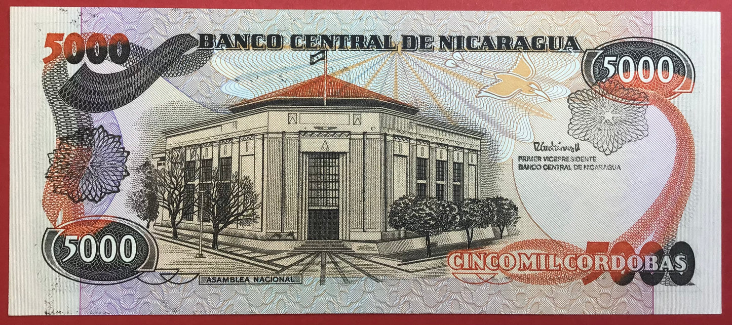 Nicaragua - 5000 Córdobas 11.6.1985 P#146 Kvalitet 0