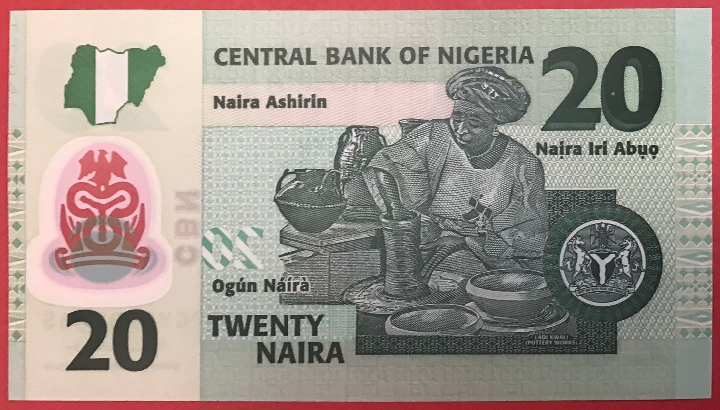 Nigeria - 20 Naira 2021 P#34 Kvalitet 0