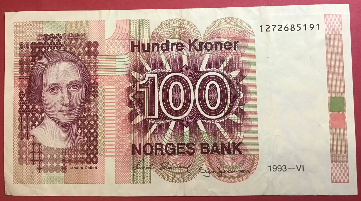 Norway - 100 Kroner 1993 P#43d Kvalitet 1+