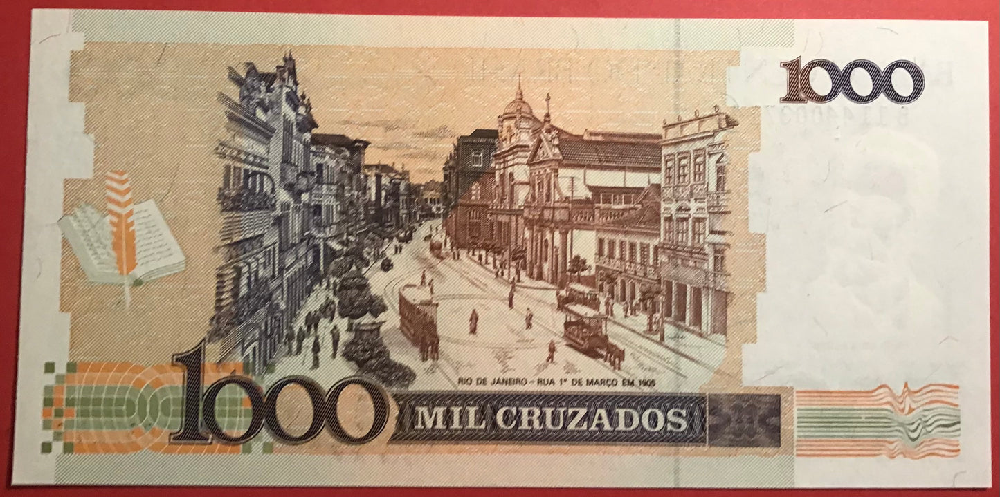 Brazil - 1 Cruzado Novo on 1000 Cruzados 1989 P#216b Kvalitet 0