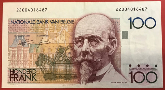 Belgium - 100 Francs (1978-81) P#140a Kvalitet 1+