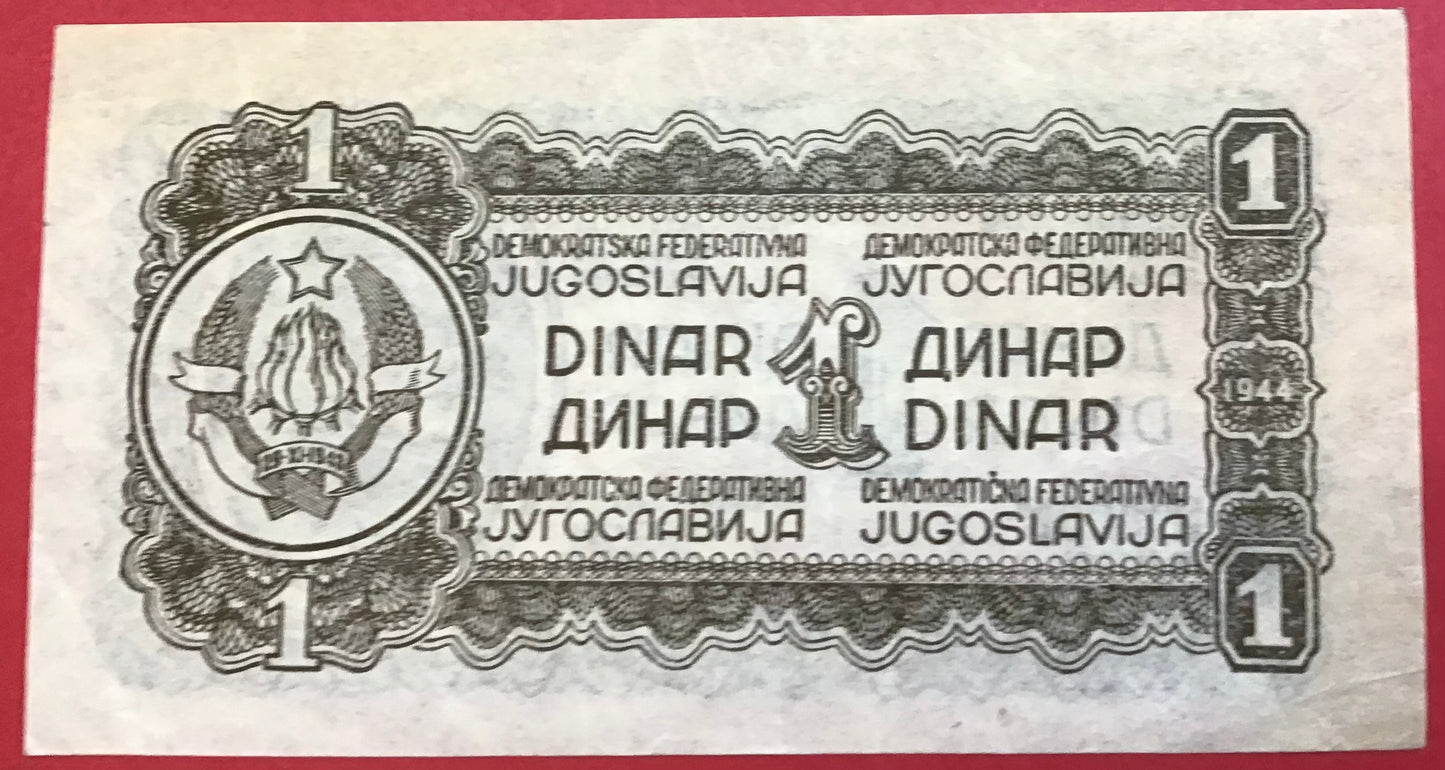 Yugoslavia - 1 Dinar 1944 P#48a Kvalitet 1+