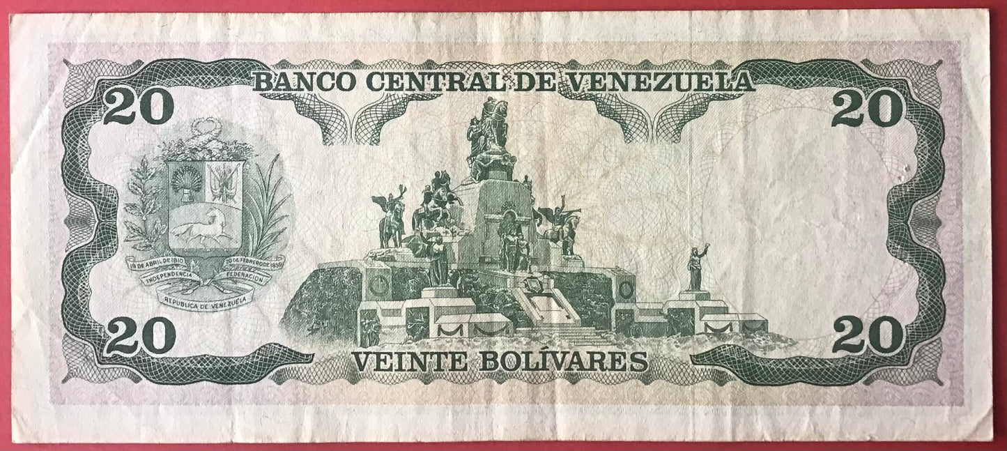 Venezuela - 20 Bolivares 5.6.1995 P#63e Kvalitet 1/1+