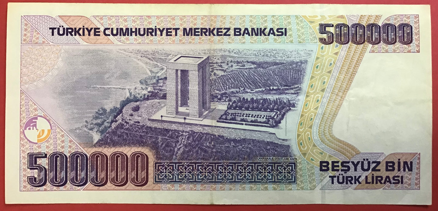 Turkey - 500.000 Lira 1993 P#208c Kvalitet 1+