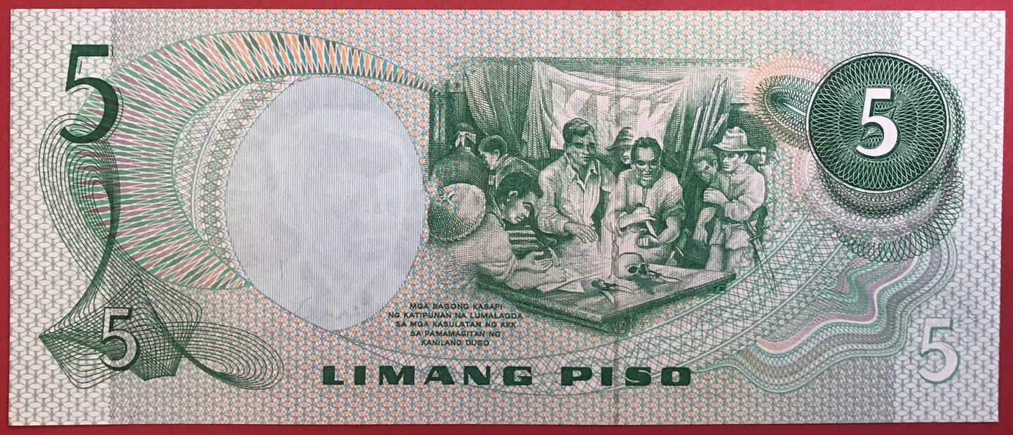 Philippines - 5 Piso P#160a Kvalitet 0