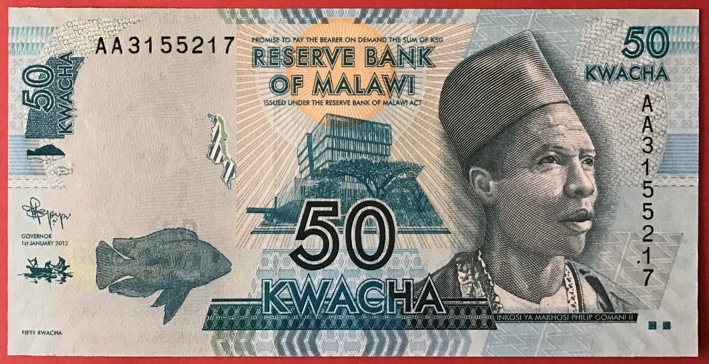 Malawi - 50 Kwacha 1.1.2012 P#58a Kvalitet 0
