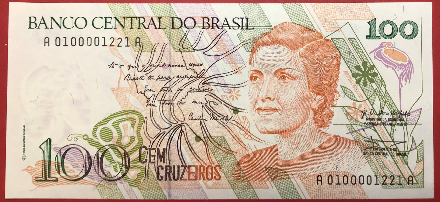 Brazil - 100 Cruzeiros (1990) P#228 Kvalitet 0