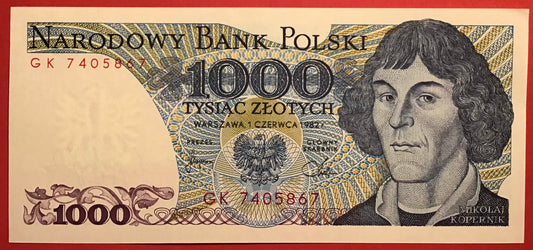 Poland - 1000 Zlotych 1.6.1982 P#146c Kvalitet 01/0