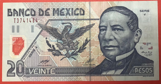 Mexico - 20 Pesos 17.5.2001 P#116b Kvalitet 1+