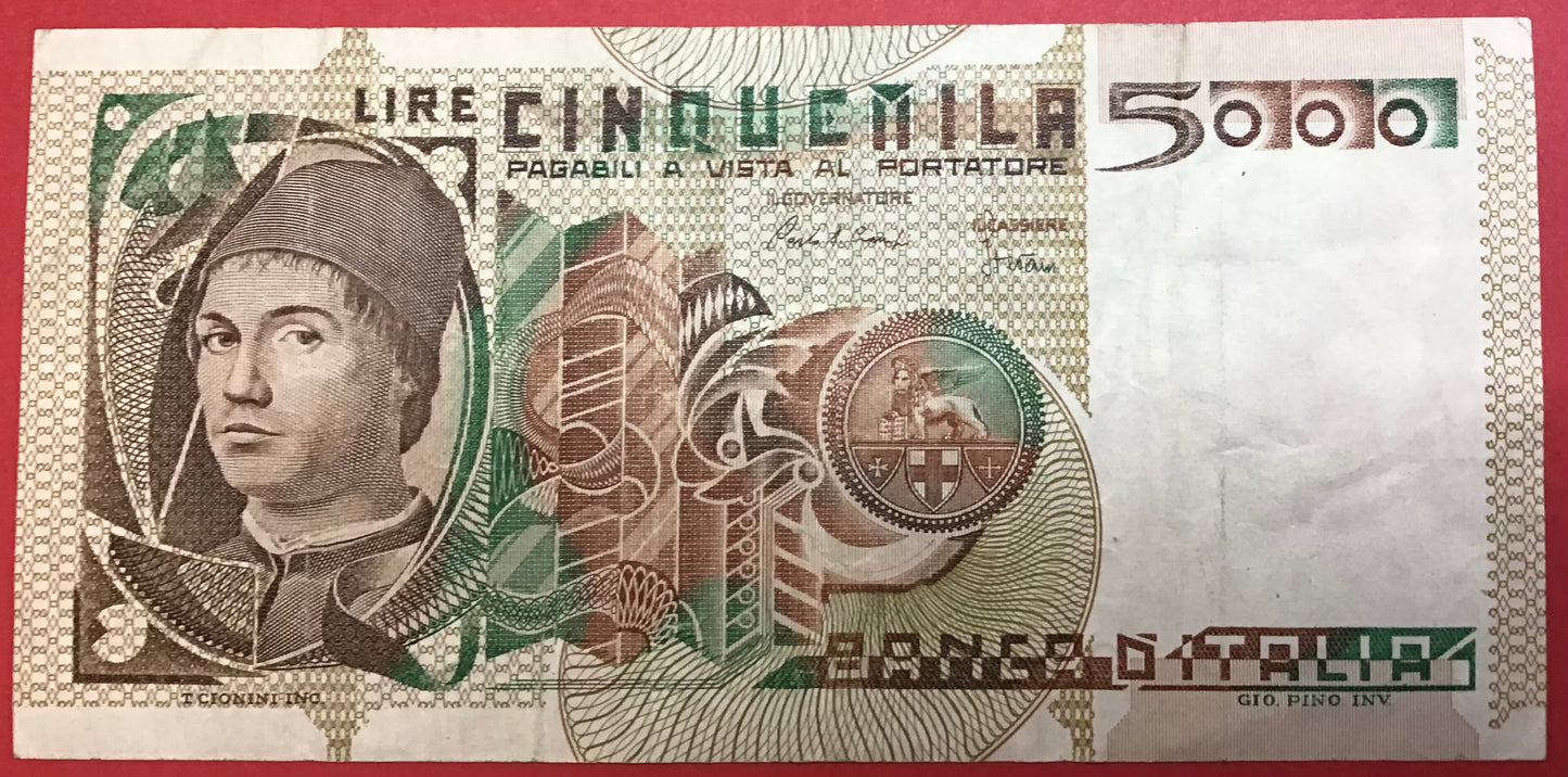Italy - 5000 Lire 3.11.1982 P#105b Kvalitet 1+