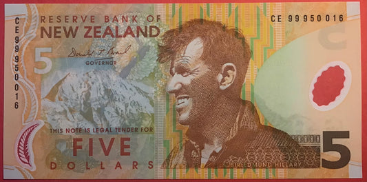 New Zealand - 5 Dollars 1999 P#185a Kvalitet 0