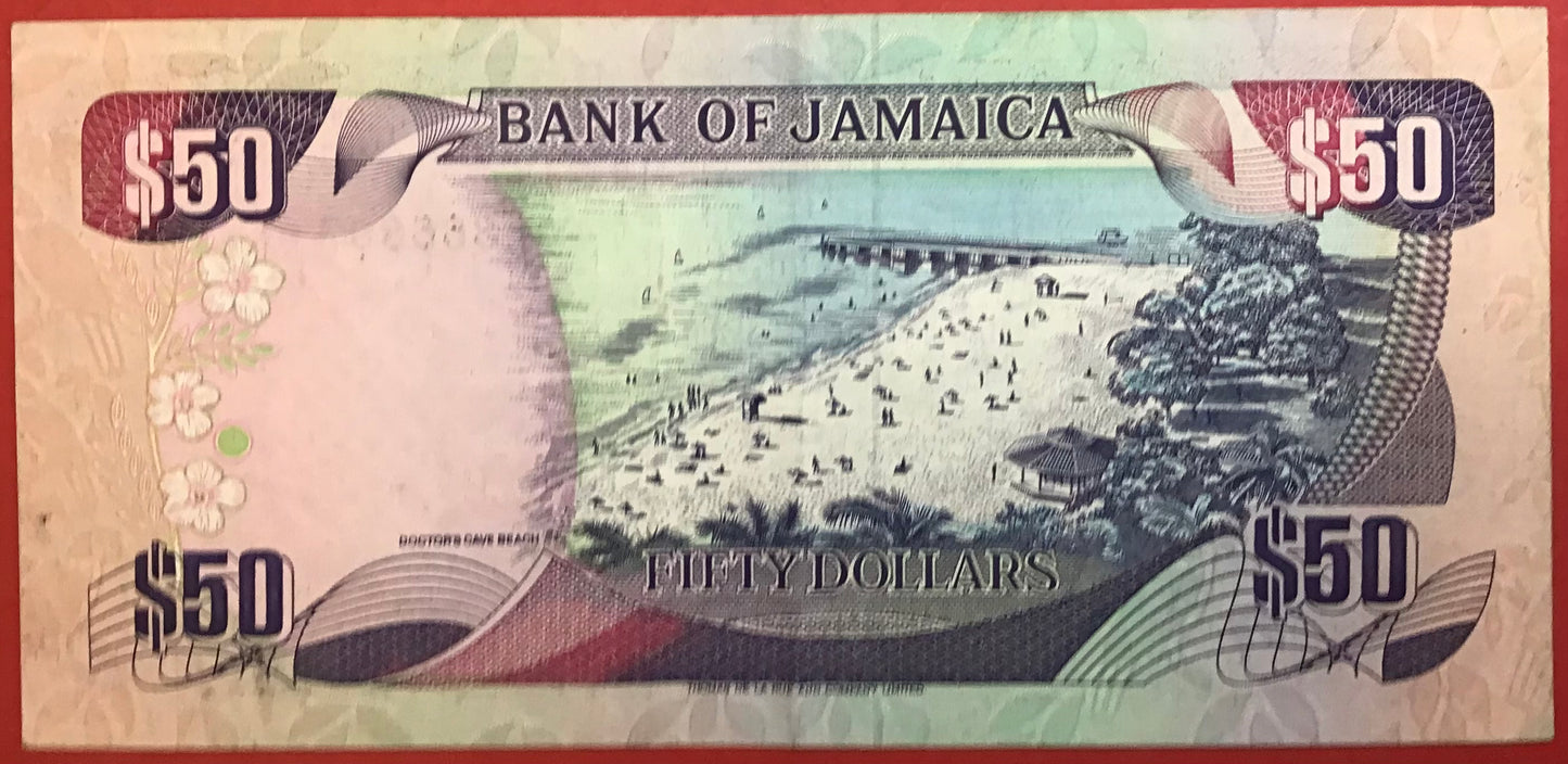 Jamaica - 50 Dollars 1.2.1995 P#73c Kvalitet 1+/01