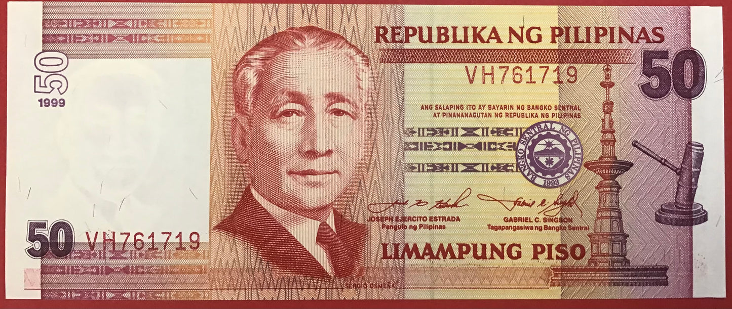 Philippines - 50 Piso 1999 P#183c Kvalitet 0
