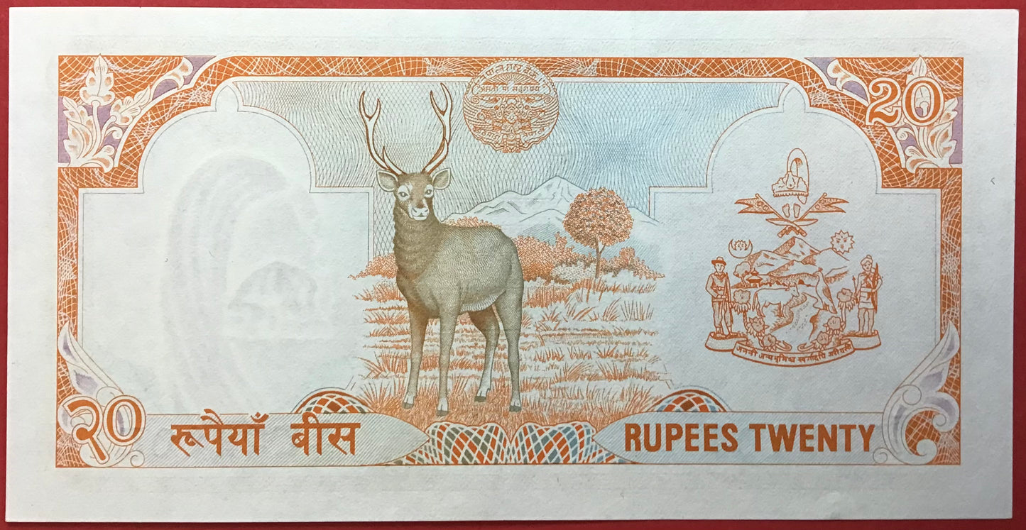 Nepal - 20 Rupees (1982-87) P#32a Kvalitet 0