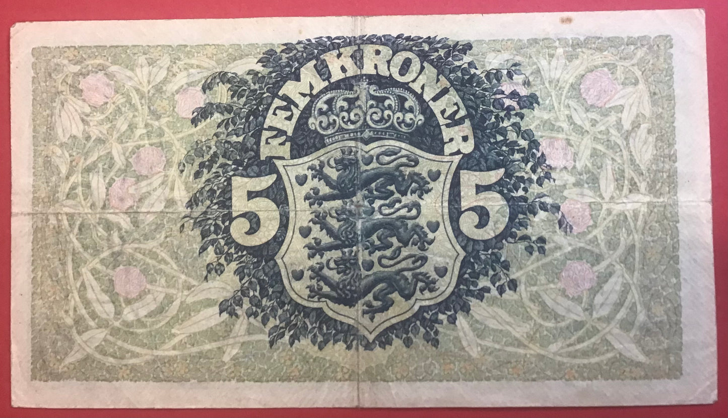 Danmark - 5 Kroner 1943 (J 9146792) Sieg#102 Kvalitet 1-/1