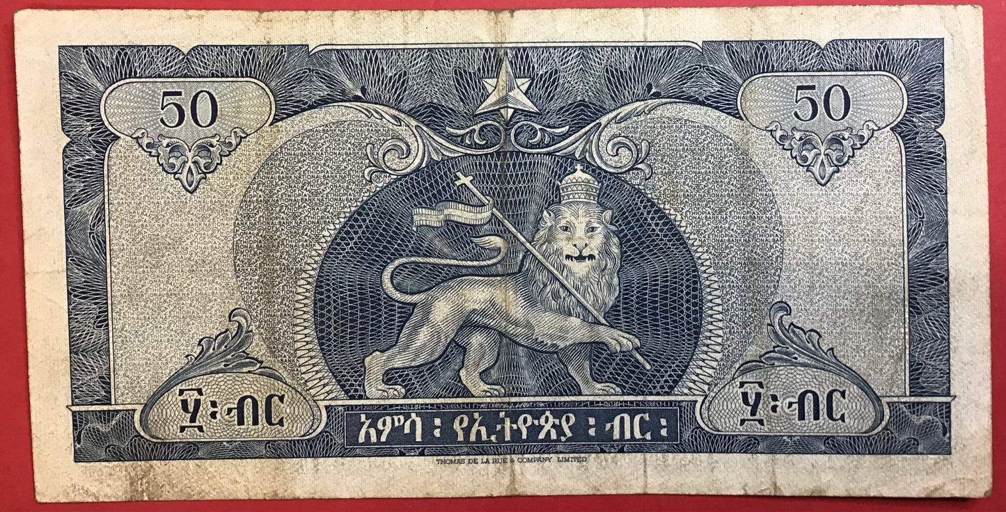 Ethiopia - 50 Ethiopian Dollars (1966) P#28a Kvalitet 1+