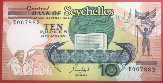 Seychelles - 10 Rupees (1989) P#32 Kvalitet 0
