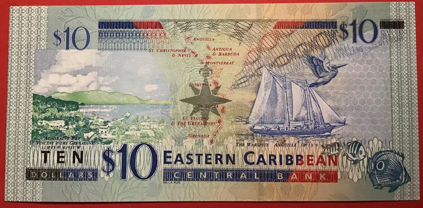 East Caribbean States - 10 Dollars (2003) P#43a Kvalitet 0
