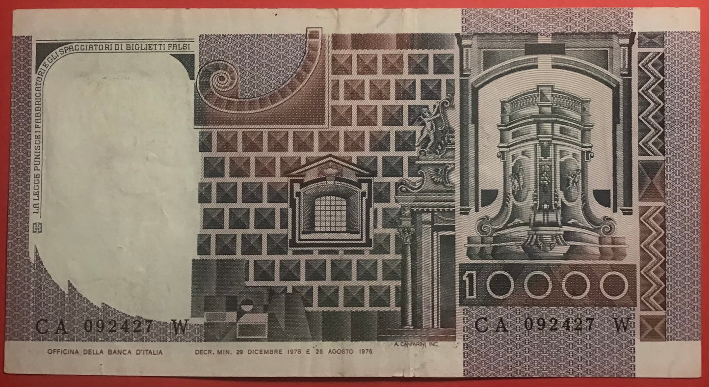 Italy - 10.000 Lire 29.12.1978 P#106a Kvalitet 1+