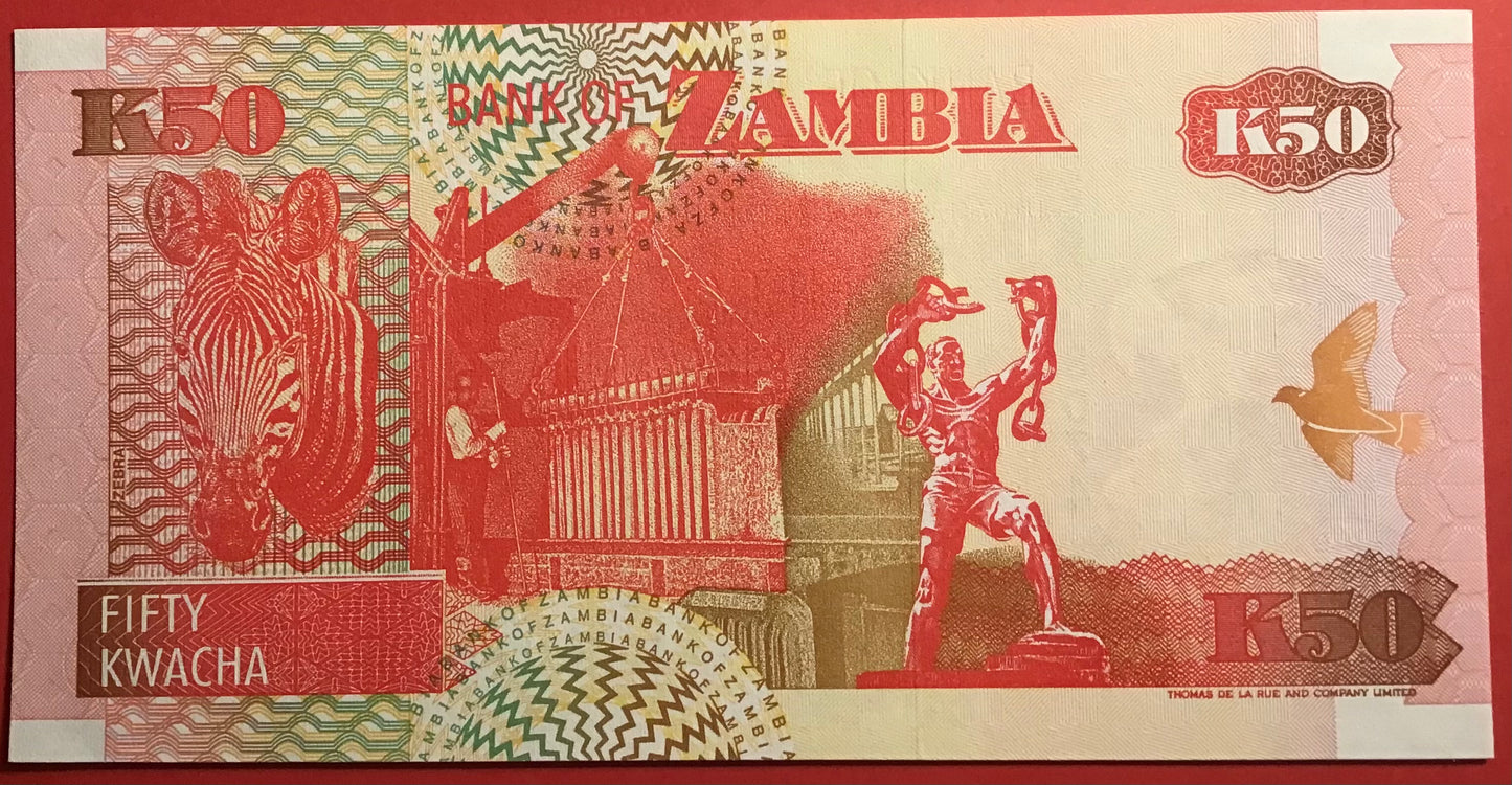 Zambia - 50 Kwacha 1992 P#37b Kvalitet 0