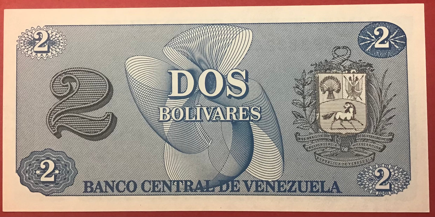 Venezuela - 2 Bolivares 5.10.1989 P#69 Kvalitet 0