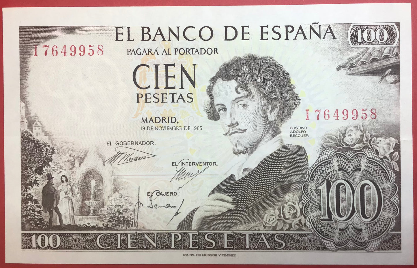 Spain - 100 Pesetas 19.11.1965 P#150 Kvalitet 01