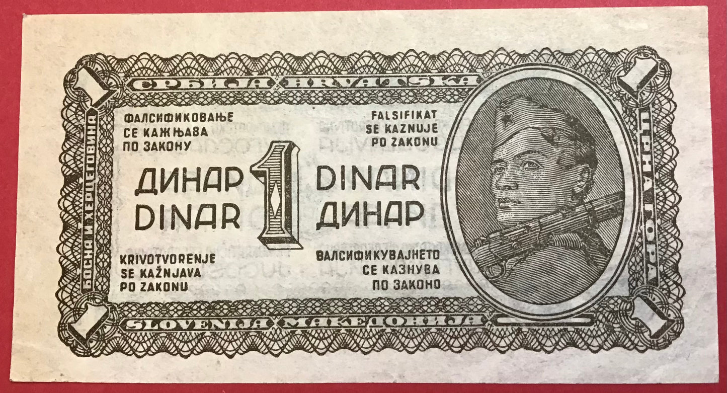 Yugoslavia - 1 Dinar 1944 P#48a Kvalitet 1+