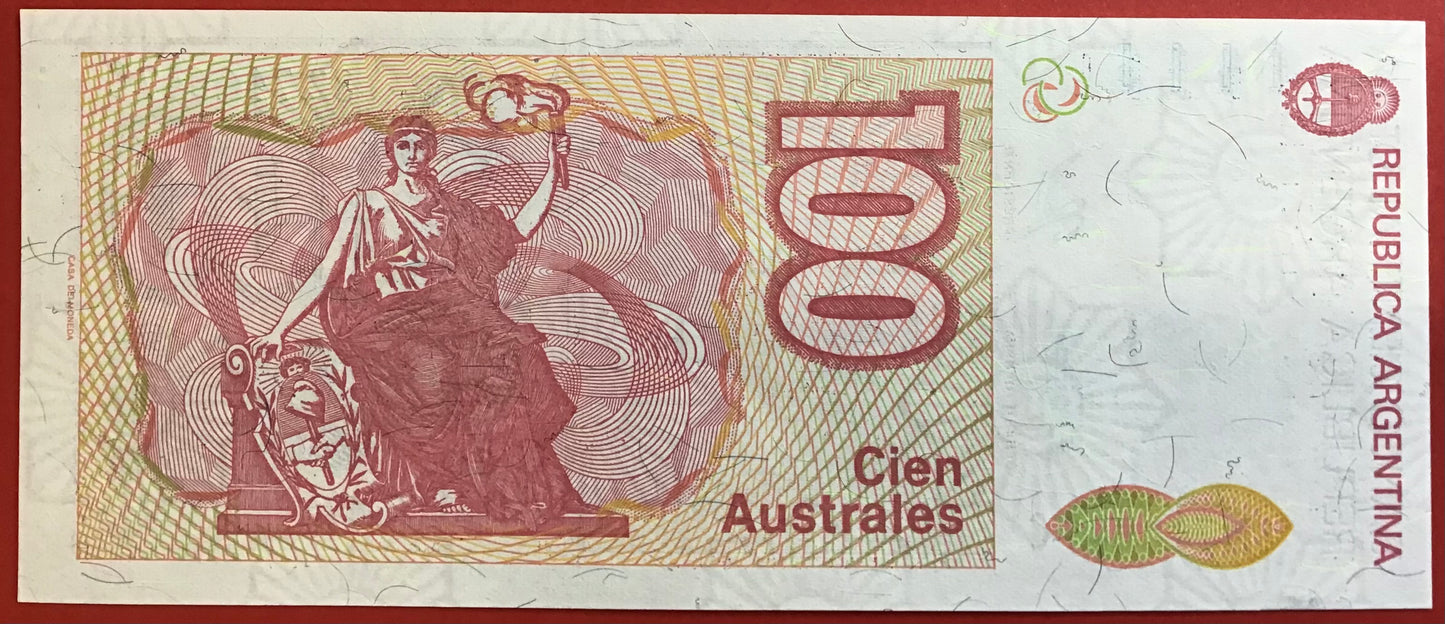 Argentina - 100 Australes (1985-90) P#327 Kvalitet 0