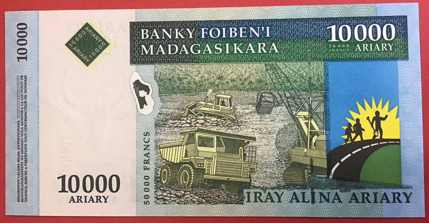 Madagascar - 10.000 Ariary 2003 P#85 Kvalitet 0