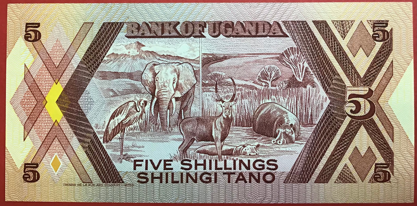 Uganda - 5 Shillings 1987 P#27 Kvalitet 0