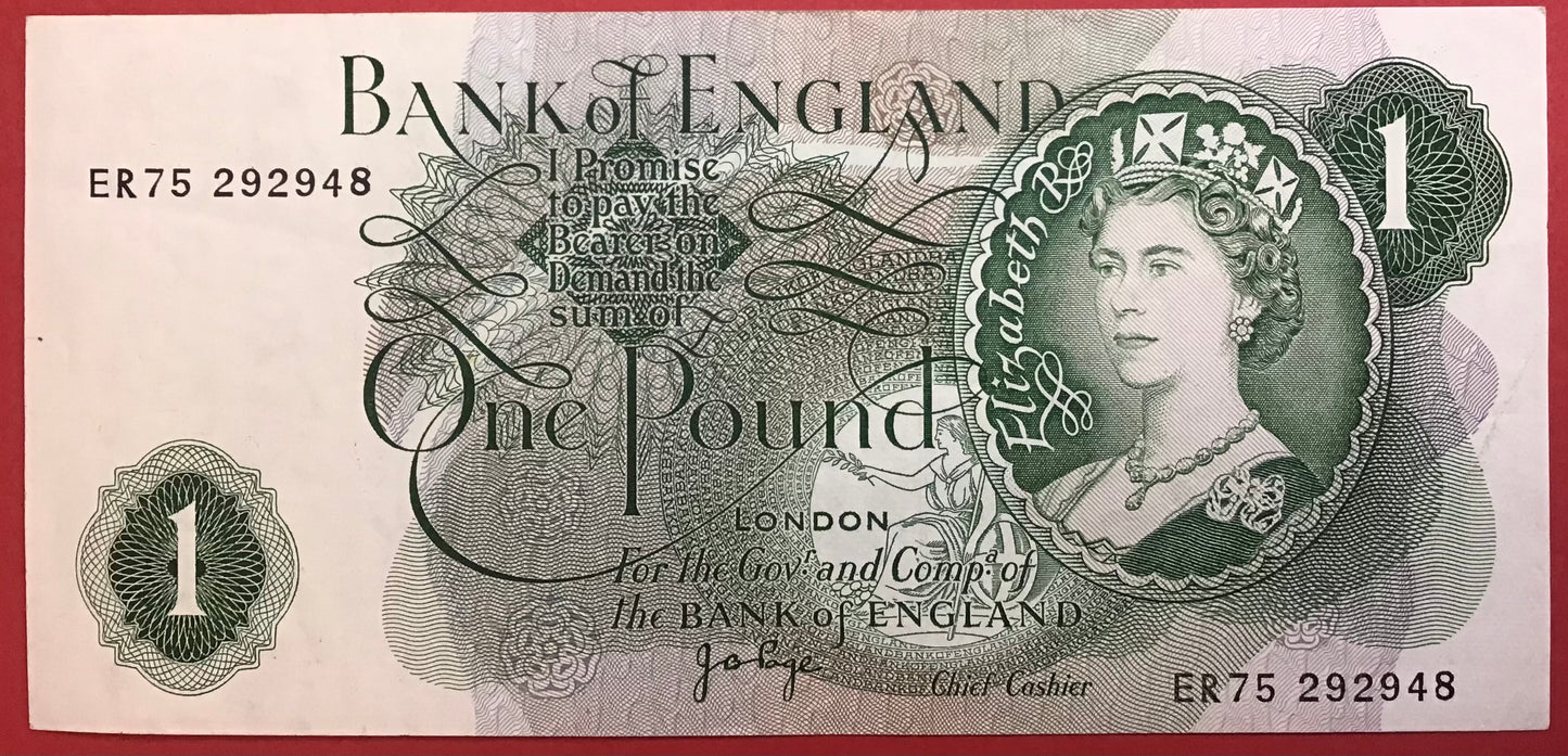 Great Britain - 1 Pound (1970-77) P#374g Kvalitet 1+